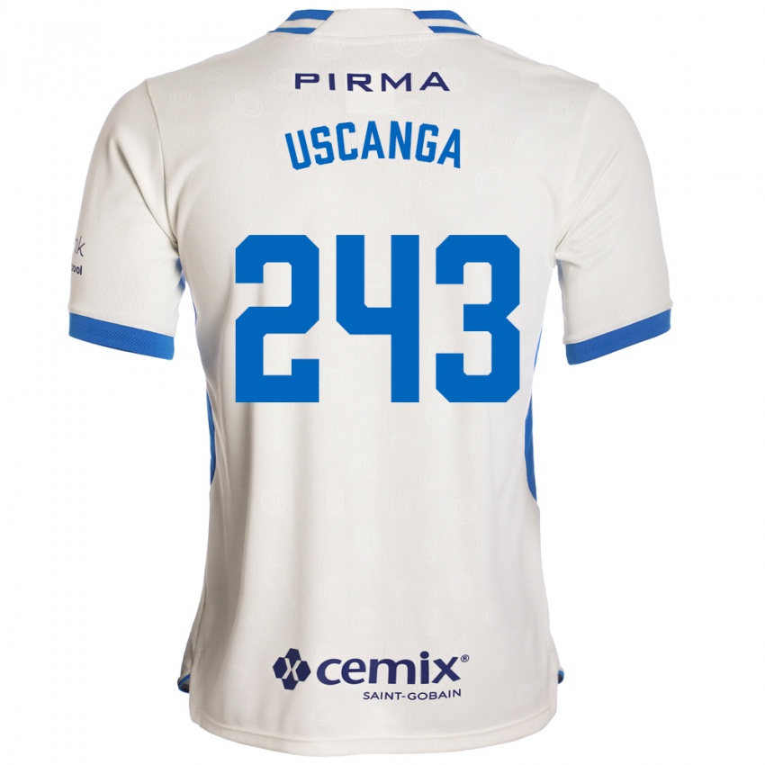 גברים Rubén Uscanga #243 לבן כחול אדום הרחק ג'רזי 2026/27 חולצה קצרה