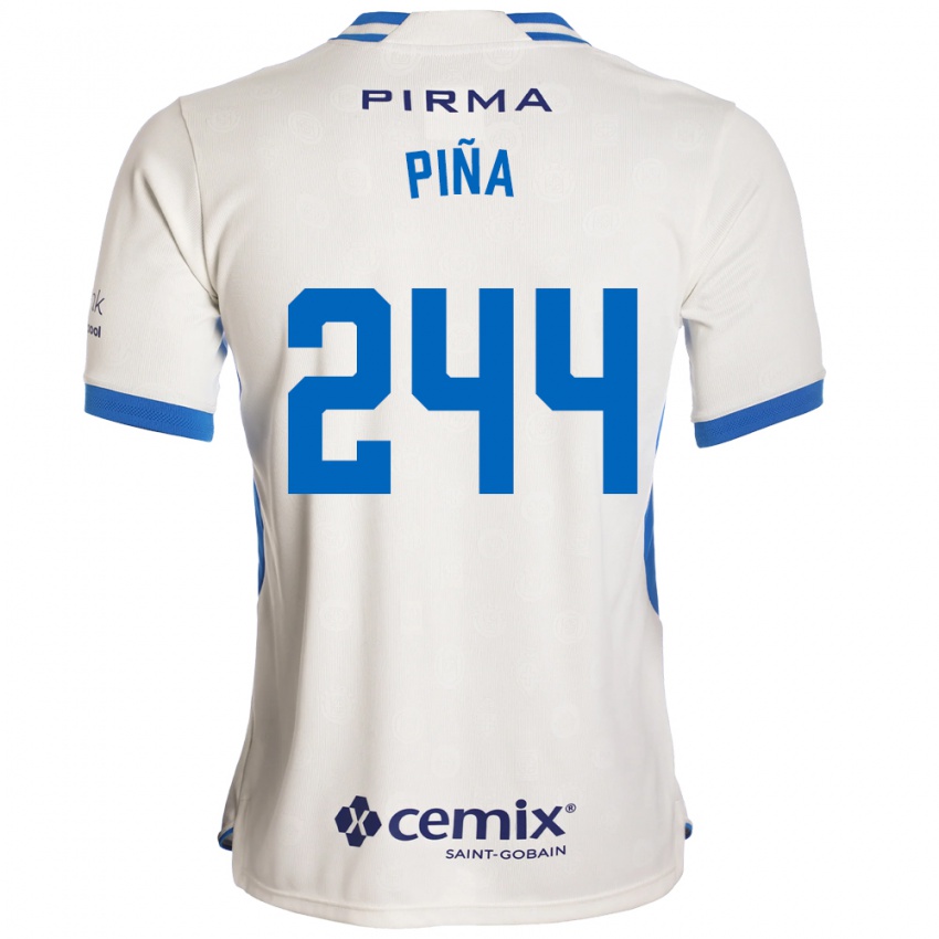 גברים Oscar Piña #244 לבן כחול אדום הרחק ג'רזי 2026/27 חולצה קצרה