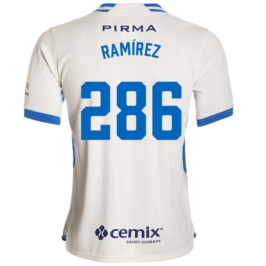 גברים Mauricio Ramírez #286 לבן כחול אדום הרחק ג'רזי 2026/27 חולצה קצרה