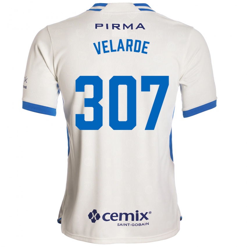 גברים Juan Velarde #307 לבן כחול אדום הרחק ג'רזי 2026/27 חולצה קצרה