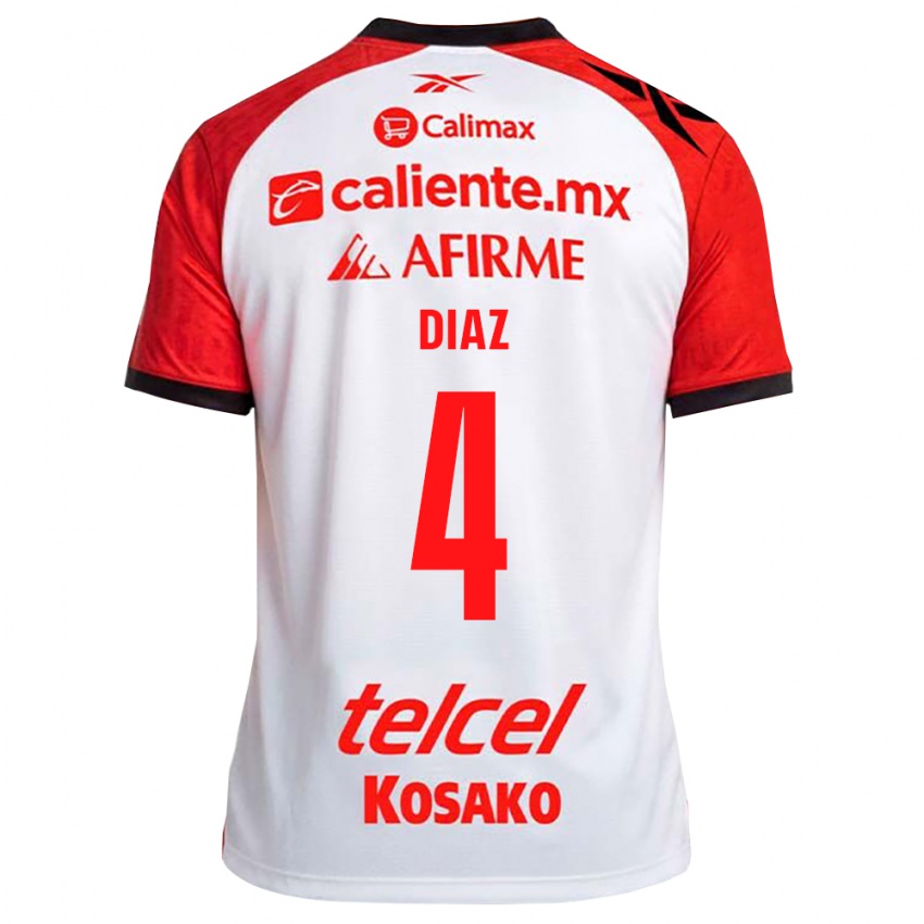 גברים ניקולס דיאס #4 לבן שחור אדום הרחק ג'רזי 2026/27 חולצה קצרה