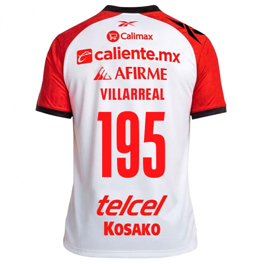 גברים Óscar Villarreal #195 לבן שחור אדום הרחק ג'רזי 2026/27 חולצה קצרה