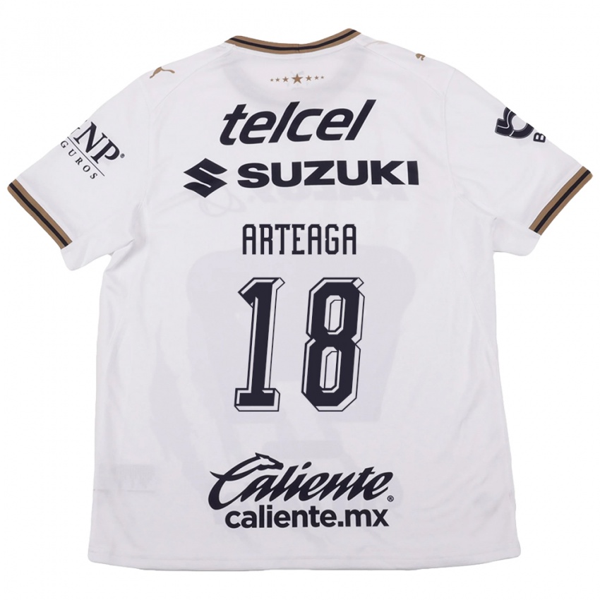 גברים Víctor Arteaga #18 לבן שחור חום הרחק ג'רזי 2026/27 חולצה קצרה