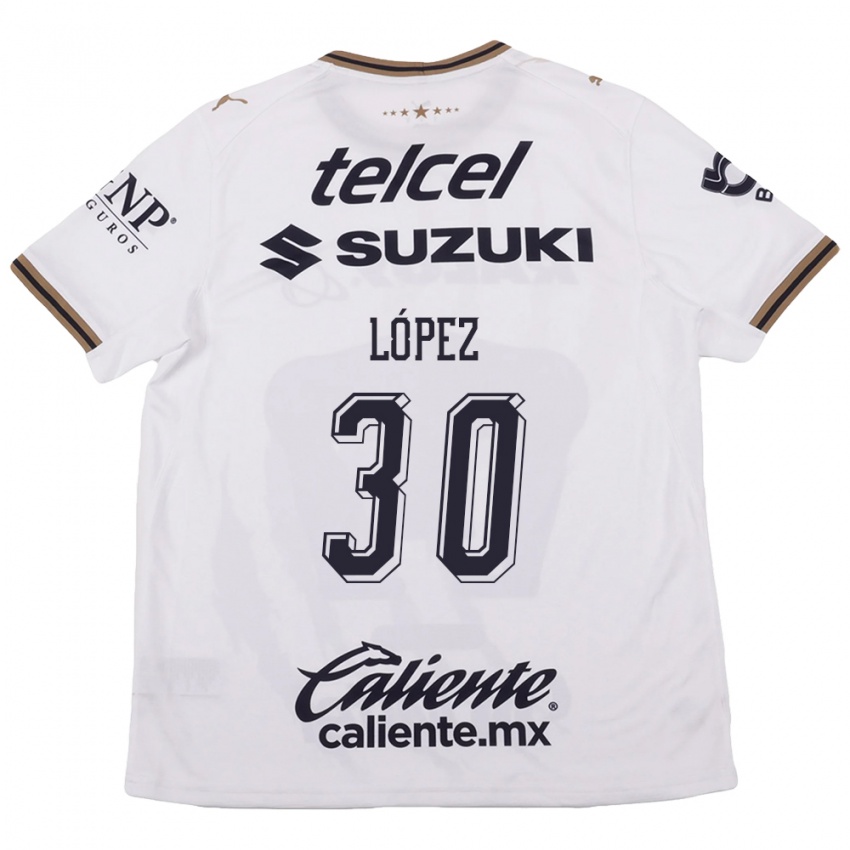 גברים Santiago López #30 לבן שחור חום הרחק ג'רזי 2026/27 חולצה קצרה