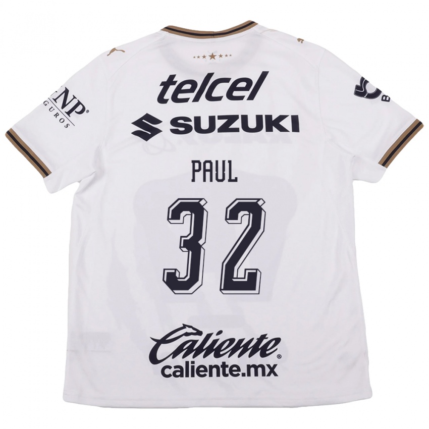 גברים Miguel Paul #32 לבן שחור חום הרחק ג'רזי 2026/27 חולצה קצרה