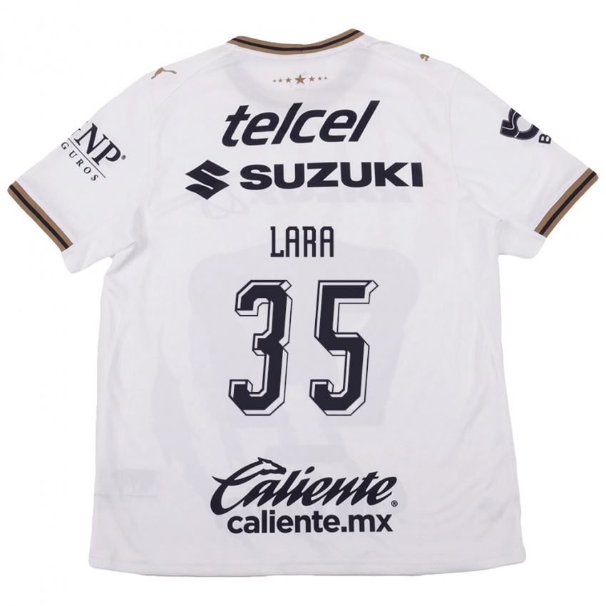 גברים Pablo Lara #35 לבן שחור חום הרחק ג'רזי 2026/27 חולצה קצרה