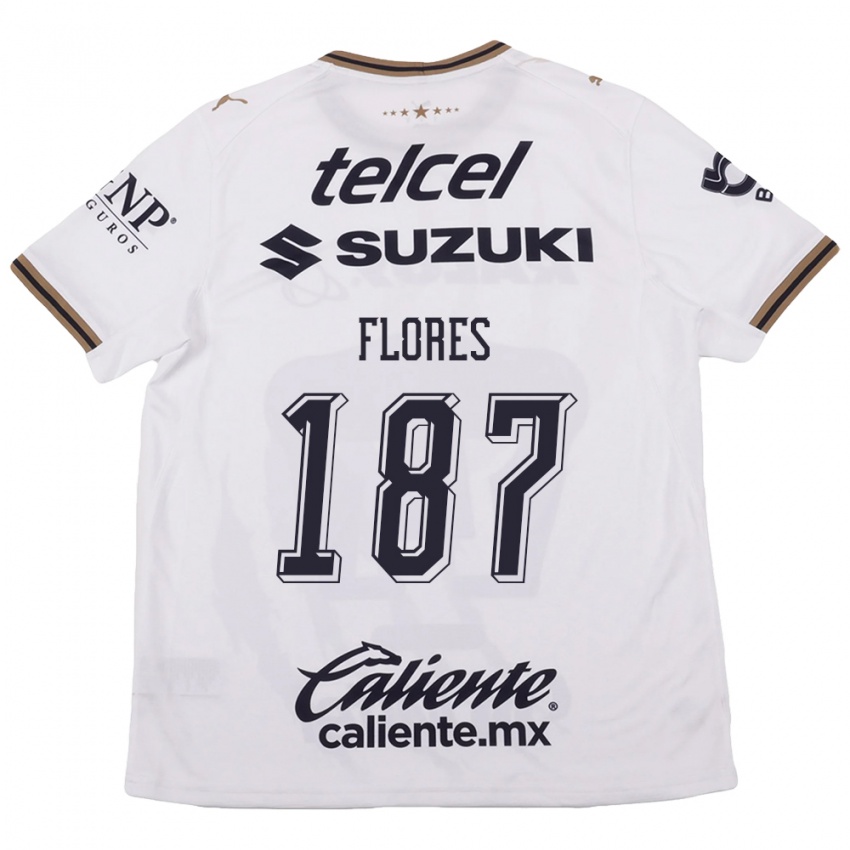 גברים Jonathan Flores #187 לבן שחור חום הרחק ג'רזי 2026/27 חולצה קצרה