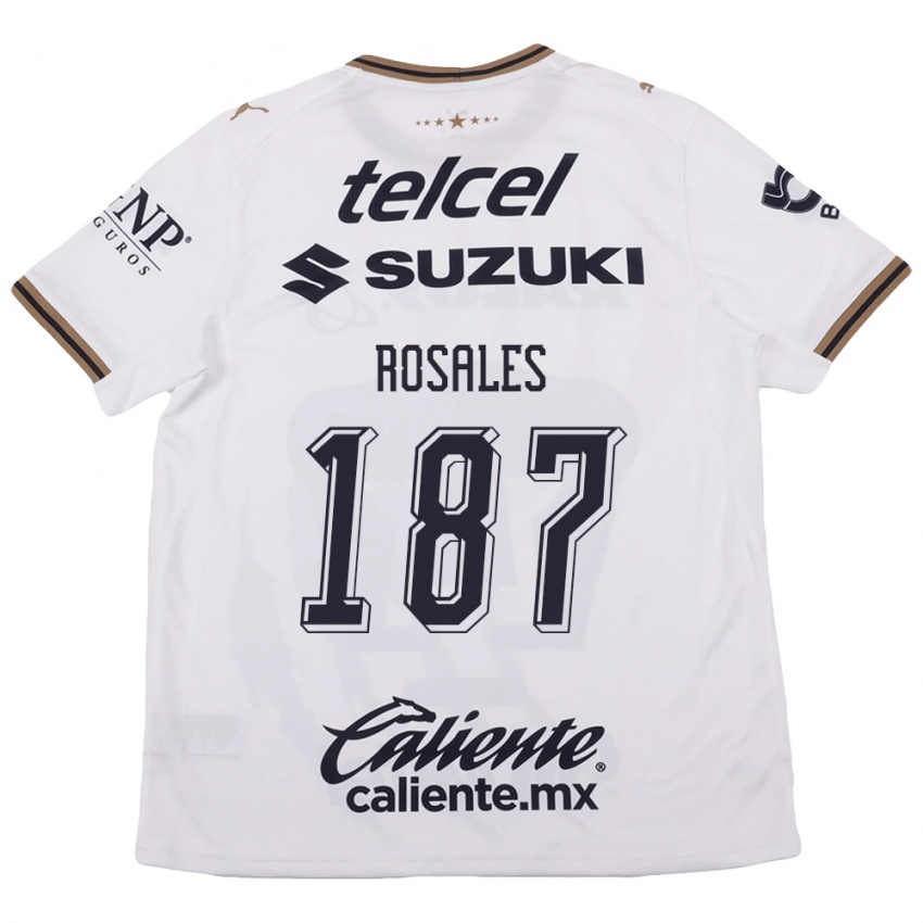 גברים Alonso Rosales #187 לבן שחור חום הרחק ג'רזי 2026/27 חולצה קצרה