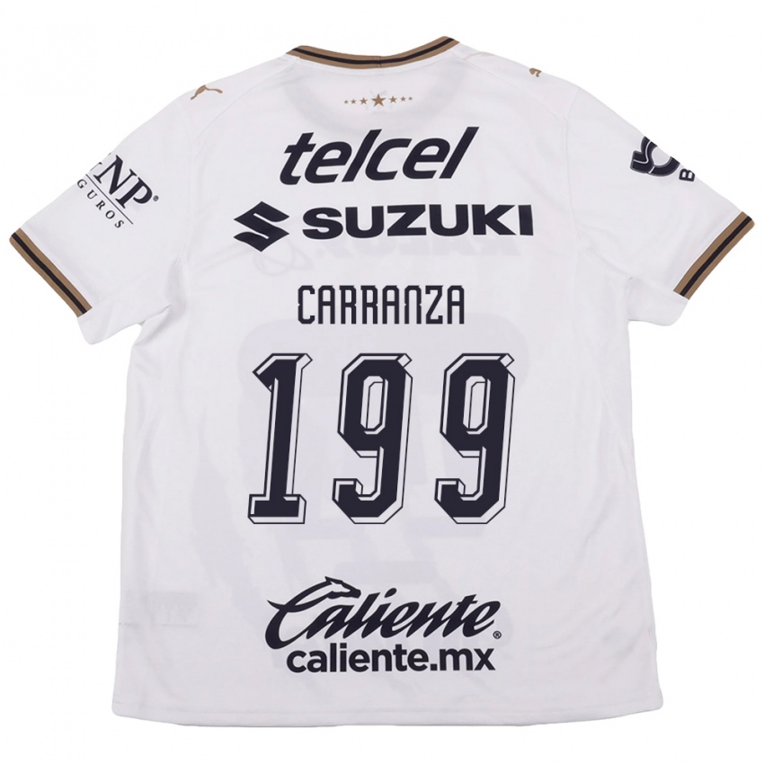 גברים Kléber Carranza #199 לבן שחור חום הרחק ג'רזי 2026/27 חולצה קצרה
