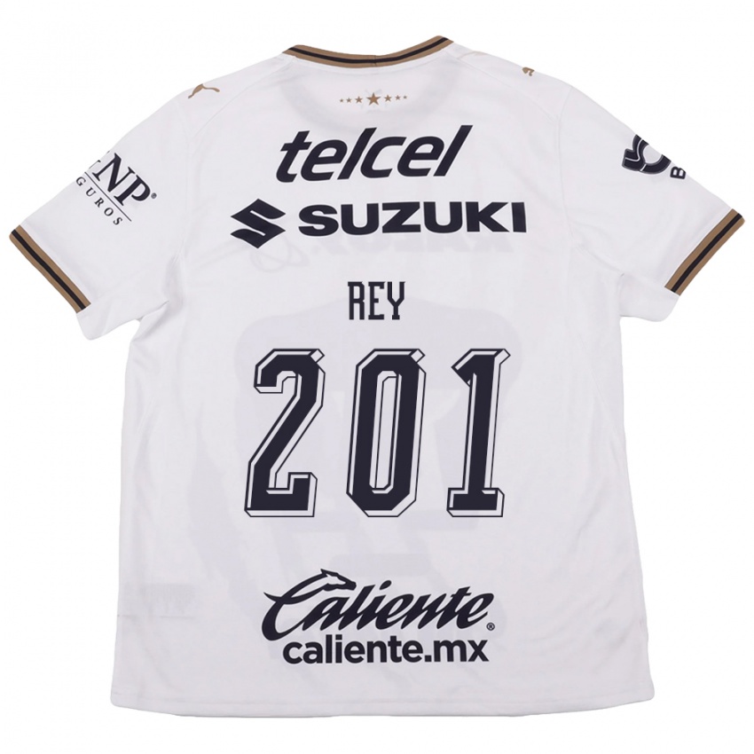 גברים Santiago Rey #201 לבן שחור חום הרחק ג'רזי 2026/27 חולצה קצרה