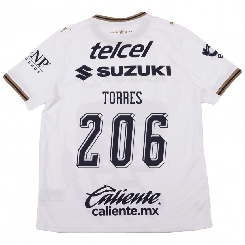 גברים Misael Torres #206 לבן שחור חום הרחק ג'רזי 2026/27 חולצה קצרה