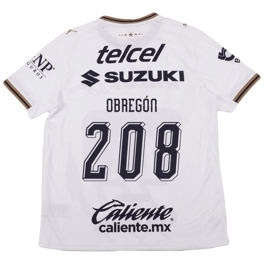 גברים Jaime Obregón #208 לבן שחור חום הרחק ג'רזי 2026/27 חולצה קצרה