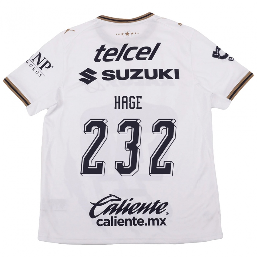 גברים Dayub Hage #232 לבן שחור חום הרחק ג'רזי 2026/27 חולצה קצרה