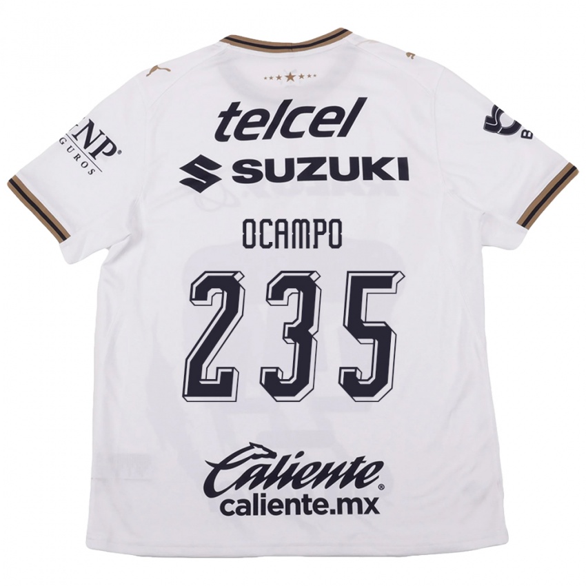 גברים Johan Ocampo #235 לבן שחור חום הרחק ג'רזי 2026/27 חולצה קצרה