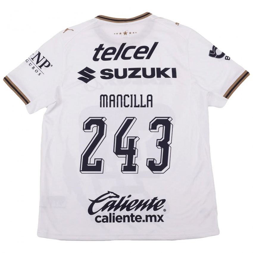 גברים José Mancilla #243 לבן שחור חום הרחק ג'רזי 2026/27 חולצה קצרה