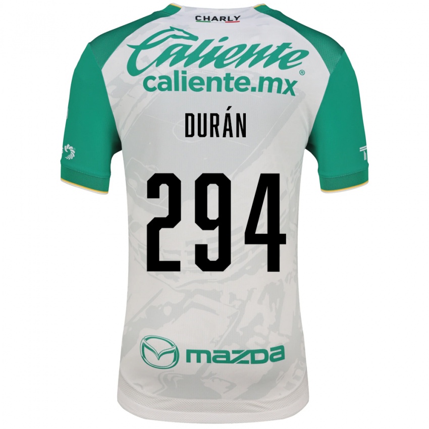 גברים Diego Durán #294 ירוק בהיר לבן הרחק ג'רזי 2026/27 חולצה קצרה