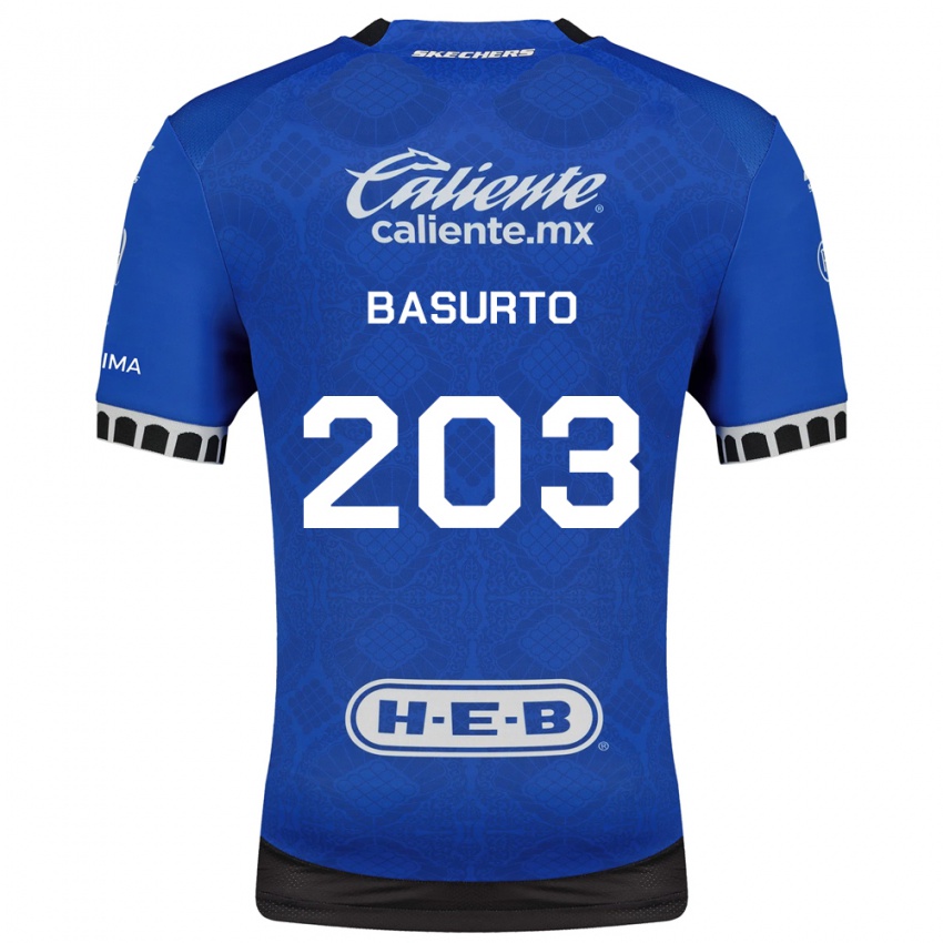 גברים Osvaldo Basurto #203 כחול מלכותי לבן שחור הרחק ג'רזי 2026/27 חולצה קצרה