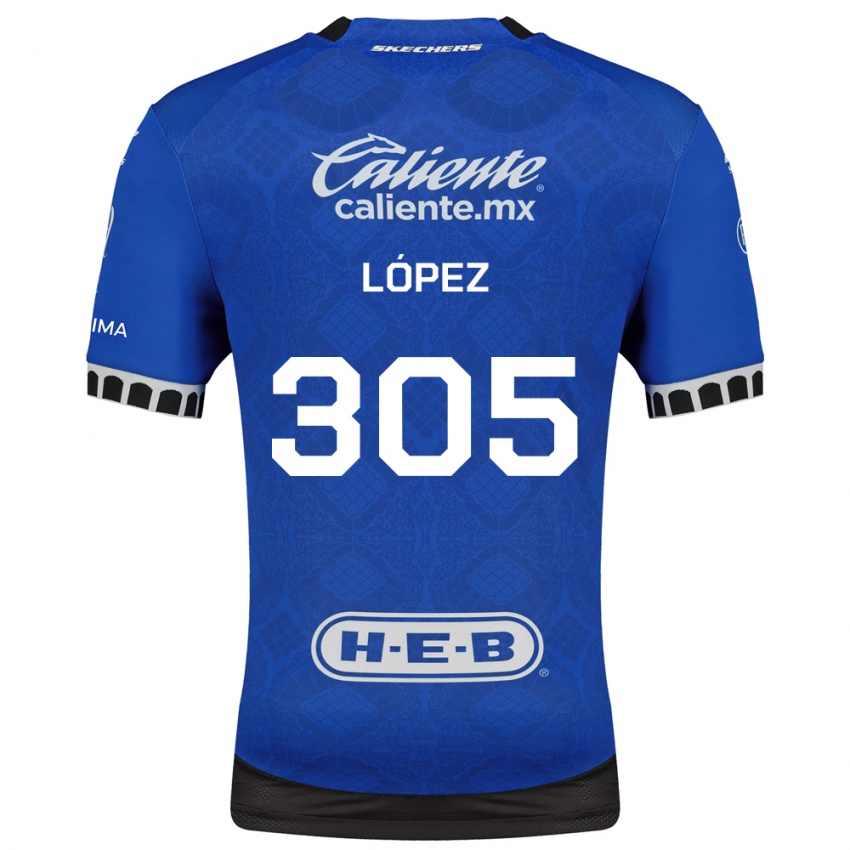 גברים Noé López #305 כחול מלכותי לבן שחור הרחק ג'רזי 2026/27 חולצה קצרה