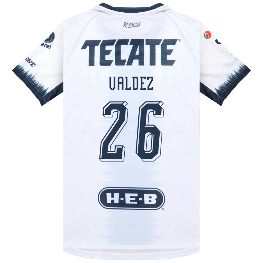 גברים Valeria Valdez #26 לבן כחול דיו אדום הרחק ג'רזי 2026/27 חולצה קצרה