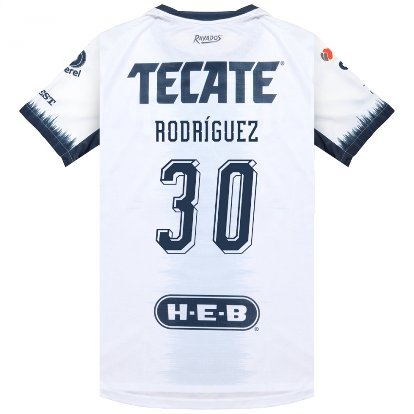 גברים Jorge Rodríguez #30 לבן כחול דיו אדום הרחק ג'רזי 2026/27 חולצה קצרה