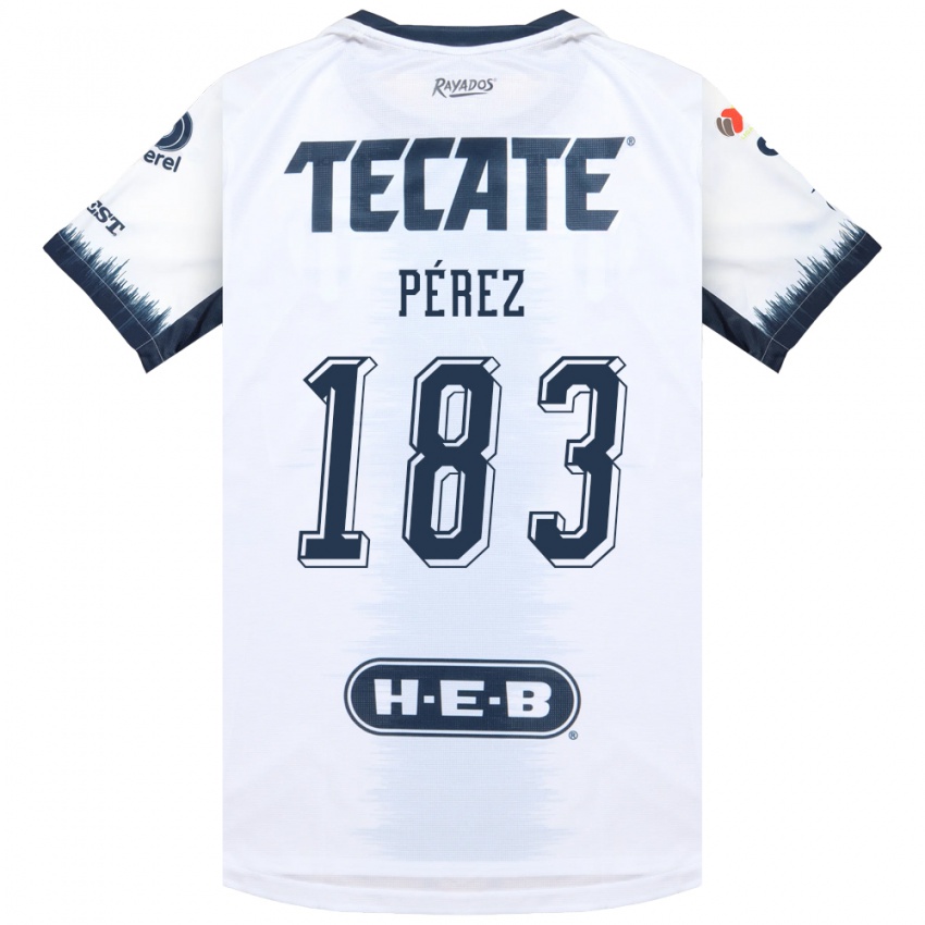 גברים Santiago Perez #183 לבן כחול דיו אדום הרחק ג'רזי 2026/27 חולצה קצרה