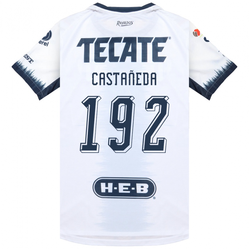 גברים Jonathan Castañeda #192 לבן כחול דיו אדום הרחק ג'רזי 2026/27 חולצה קצרה