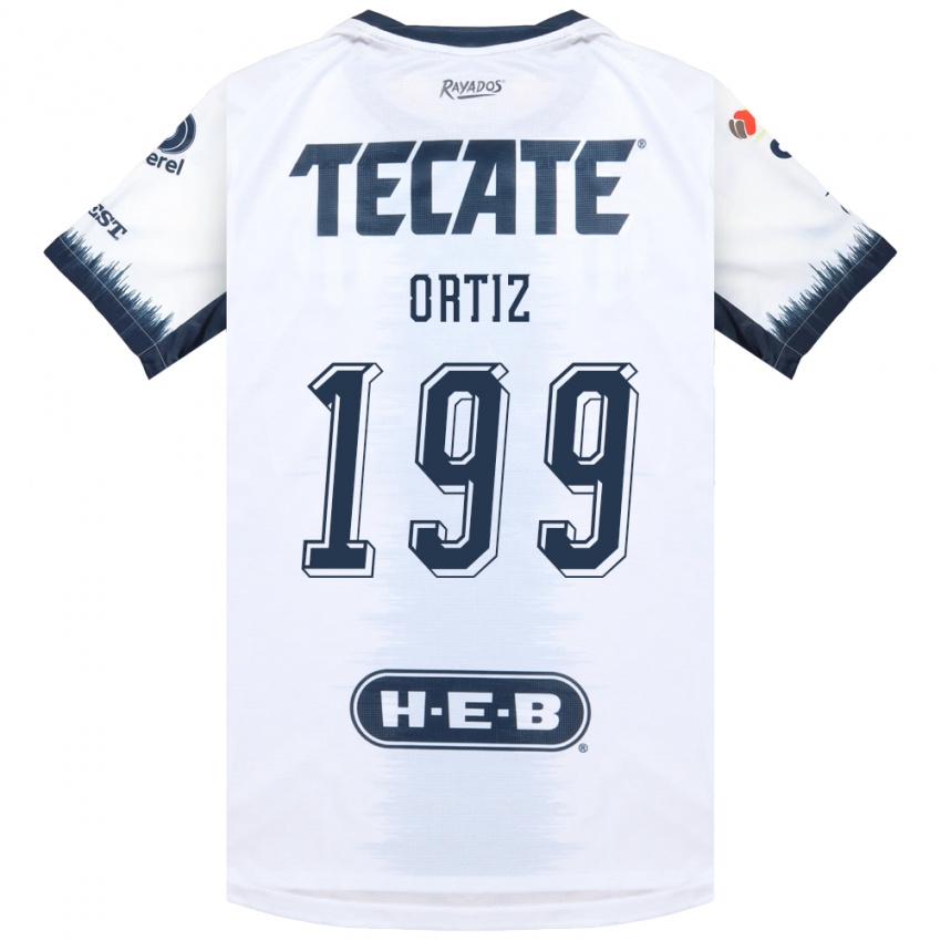 גברים Luis Ortiz #199 לבן כחול דיו אדום הרחק ג'רזי 2026/27 חולצה קצרה