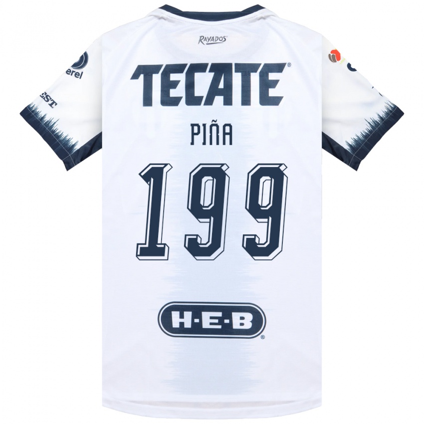 גברים Ricardo Piña #199 לבן כחול דיו אדום הרחק ג'רזי 2026/27 חולצה קצרה