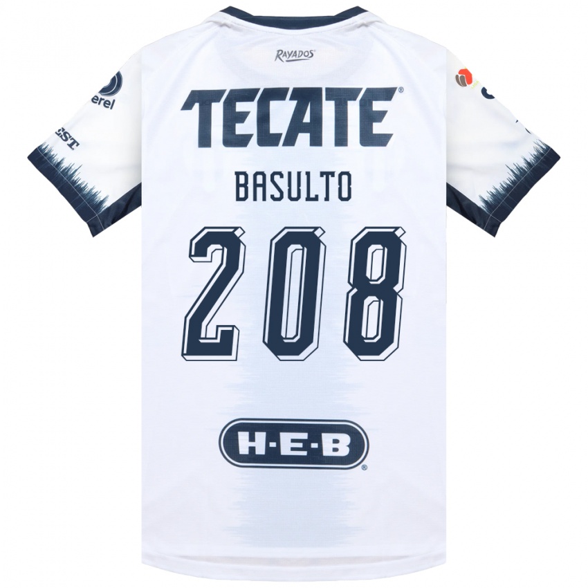 גברים Luis Basulto #208 לבן כחול דיו אדום הרחק ג'רזי 2026/27 חולצה קצרה
