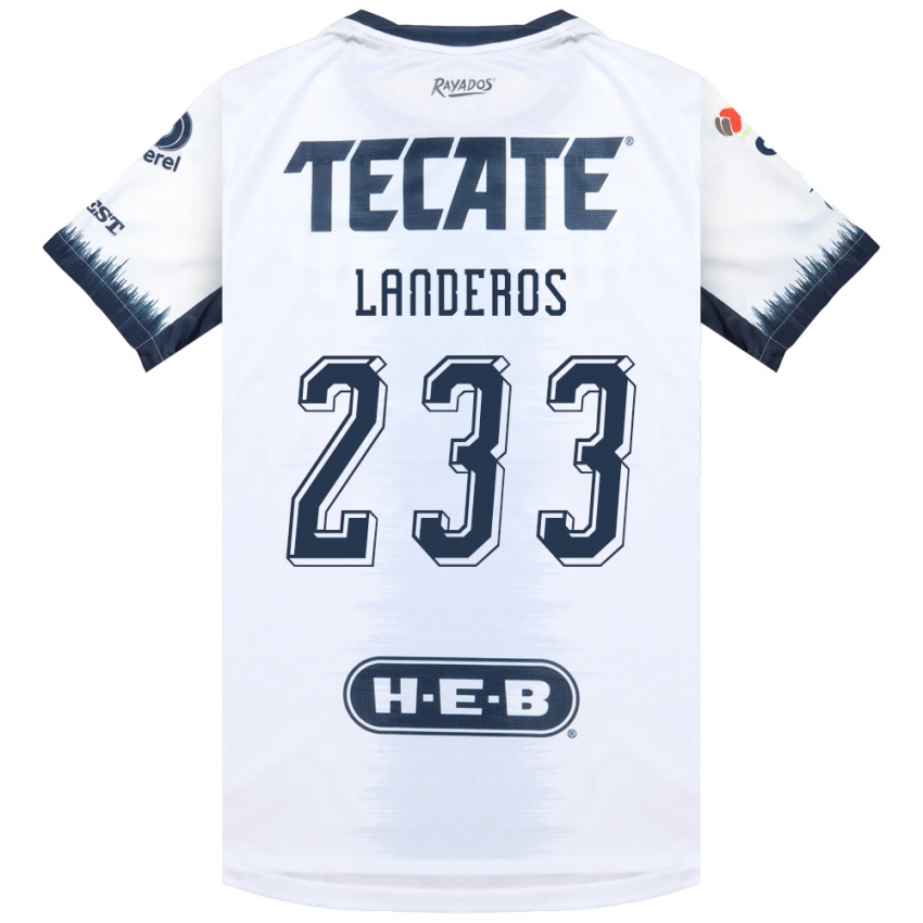 גברים Jorge Landeros #233 לבן כחול דיו אדום הרחק ג'רזי 2026/27 חולצה קצרה