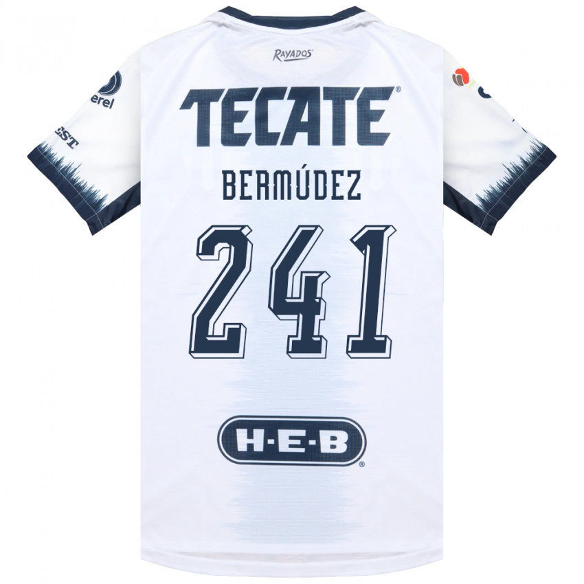 גברים Santiago Bermúdez #241 לבן כחול דיו אדום הרחק ג'רזי 2026/27 חולצה קצרה