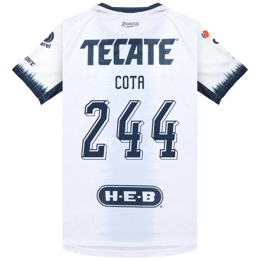 גברים Mario Cota #244 לבן כחול דיו אדום הרחק ג'רזי 2026/27 חולצה קצרה