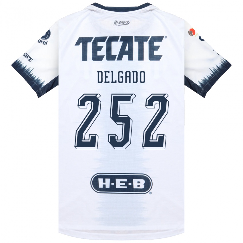 גברים Jorge Delgado #252 לבן כחול דיו אדום הרחק ג'רזי 2026/27 חולצה קצרה