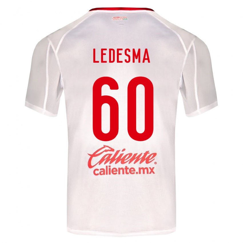 גברים Luis Ledesma #60 לבן ירוק אדום הרחק ג'רזי 2026/27 חולצה קצרה