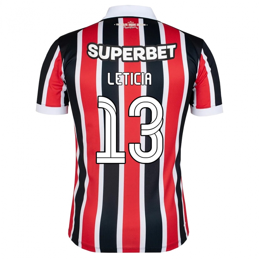 גברים Leticia #13 אדום לבן שחור הרחק ג'רזי 2026/27 חולצה קצרה