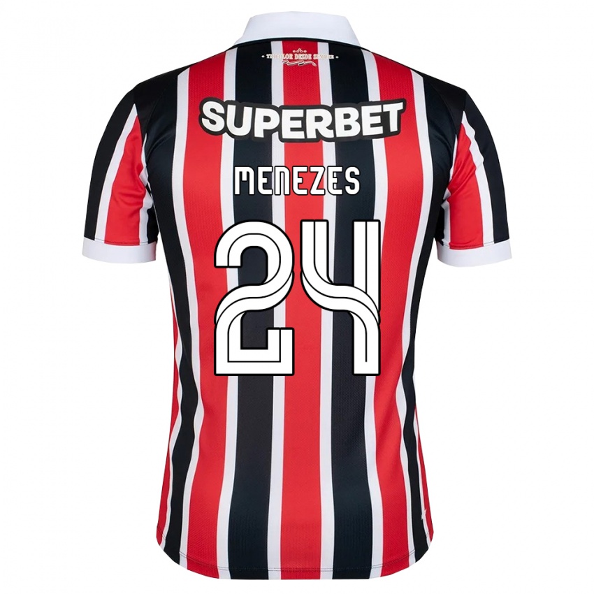 גברים Matheus Menezes #24 אדום לבן שחור הרחק ג'רזי 2026/27 חולצה קצרה