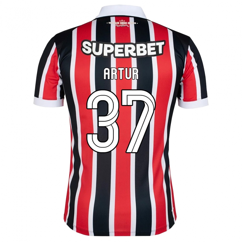 גברים Artur #37 אדום לבן שחור הרחק ג'רזי 2026/27 חולצה קצרה