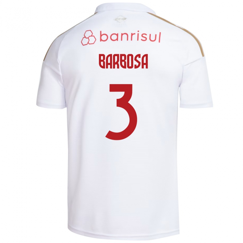 גברים Mauricio Barbosa #3 אדום לבן הרחק ג'רזי 2026/27 חולצה קצרה