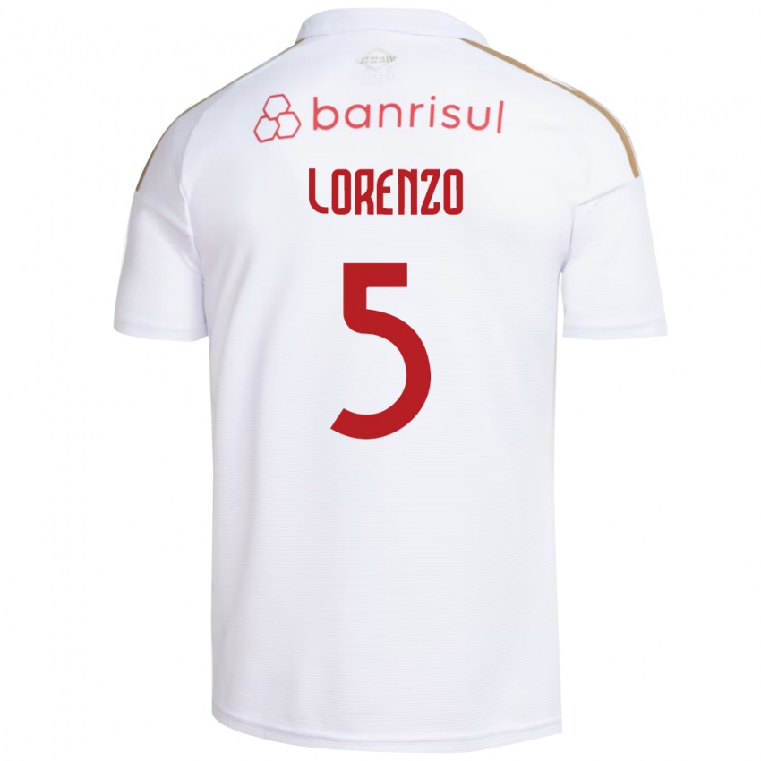 גברים Lorenzo #5 אדום לבן הרחק ג'רזי 2026/27 חולצה קצרה