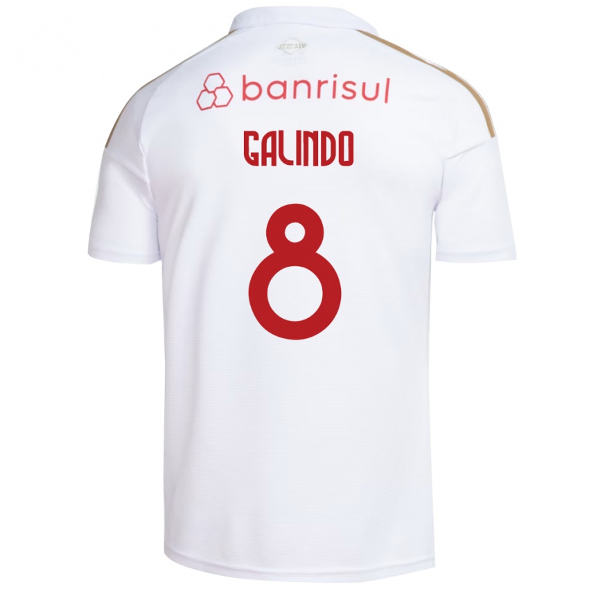 גברים João Galindo #8 אדום לבן הרחק ג'רזי 2026/27 חולצה קצרה