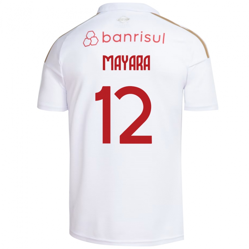 גברים Mayara #12 אדום לבן הרחק ג'רזי 2026/27 חולצה קצרה