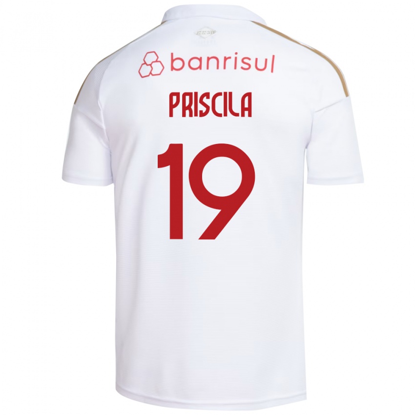 גברים Priscila #19 אדום לבן הרחק ג'רזי 2026/27 חולצה קצרה