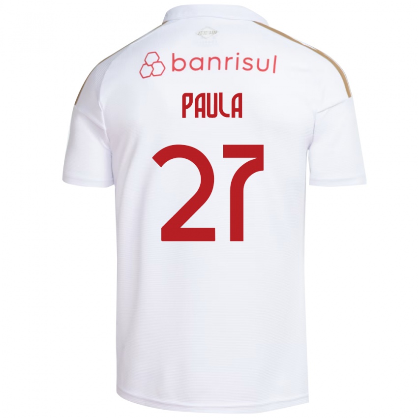 גברים Paulinho Paula #27 אדום לבן הרחק ג'רזי 2026/27 חולצה קצרה