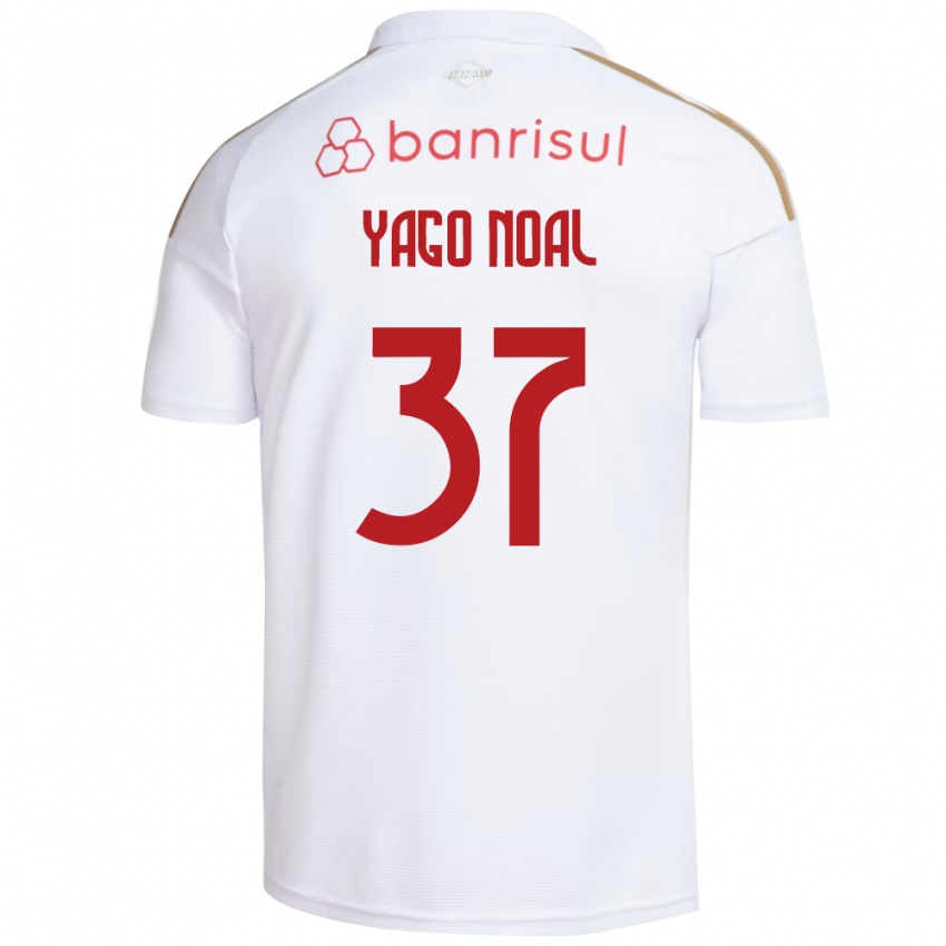 גברים Yago Noal #37 אדום לבן הרחק ג'רזי 2026/27 חולצה קצרה
