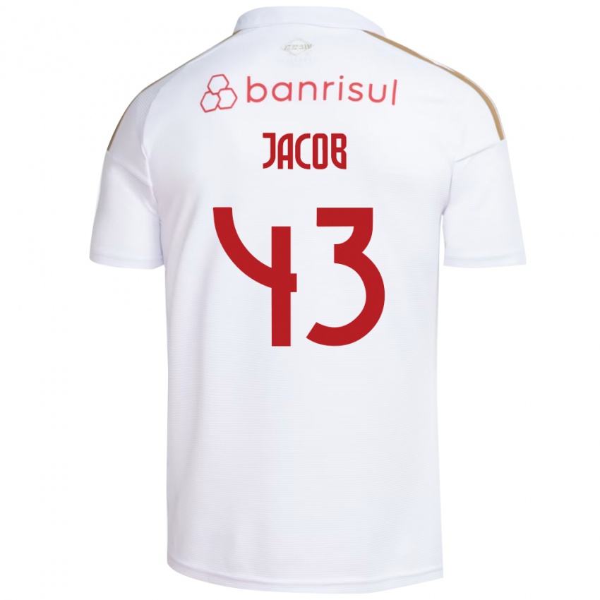 גברים Bernardo Jacob #43 אדום לבן הרחק ג'רזי 2026/27 חולצה קצרה