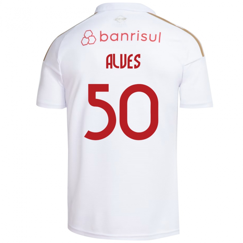 גברים Kauan Alves #50 אדום לבן הרחק ג'רזי 2026/27 חולצה קצרה