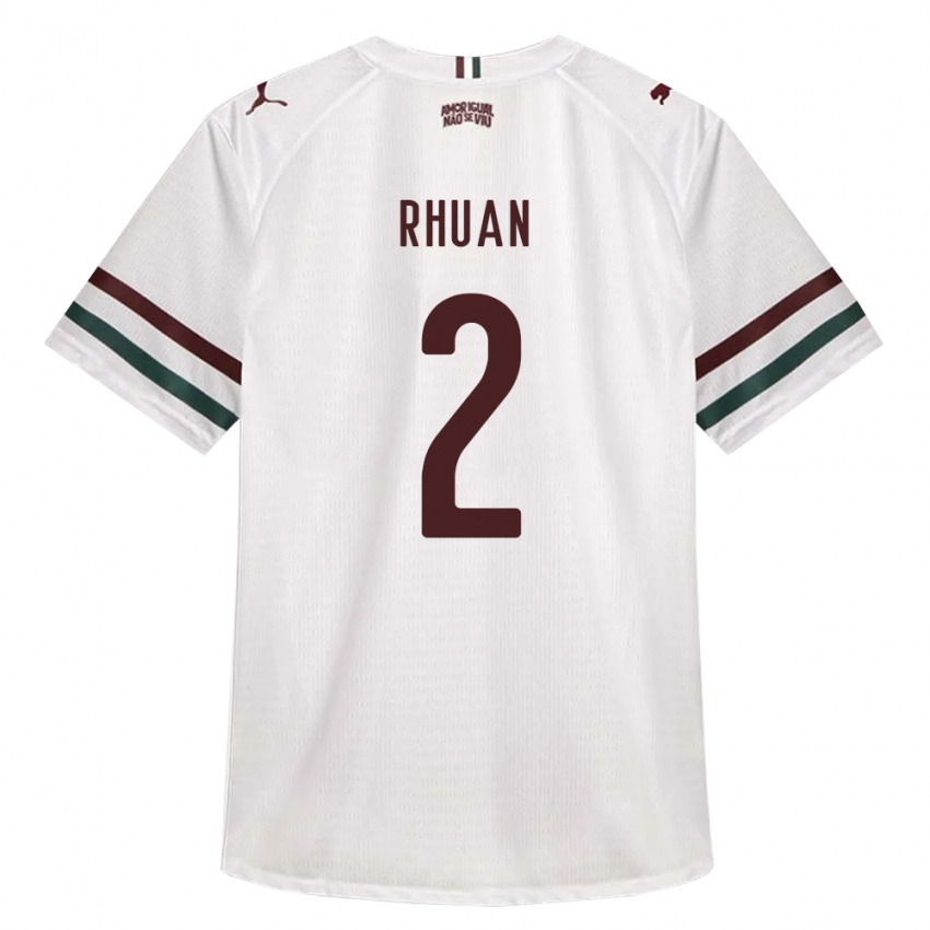 גברים Rhuan Allan Dourado Ribeiro #2 לבן ירוק בורדו הרחק ג'רזי 2026/27 חולצה קצרה