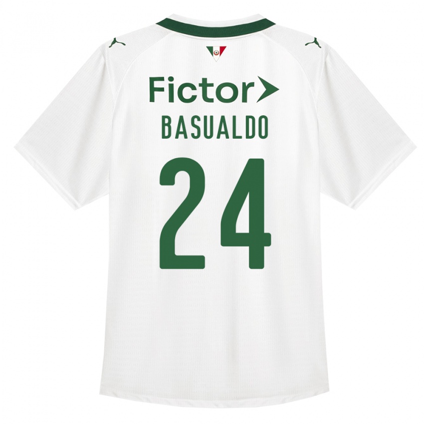 גברים Luis Basualdo #24 ירוק לבן הרחק ג'רזי 2026/27 חולצה קצרה