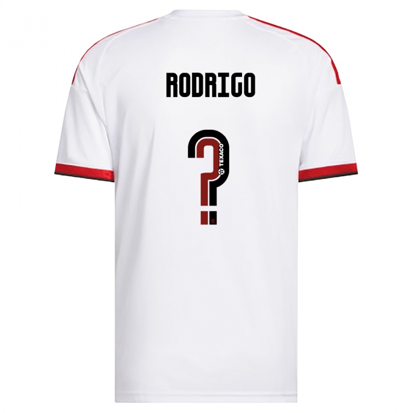גברים Rodrigo #0 לבן אדום שחור הרחק ג'רזי 2026/27 חולצה קצרה
