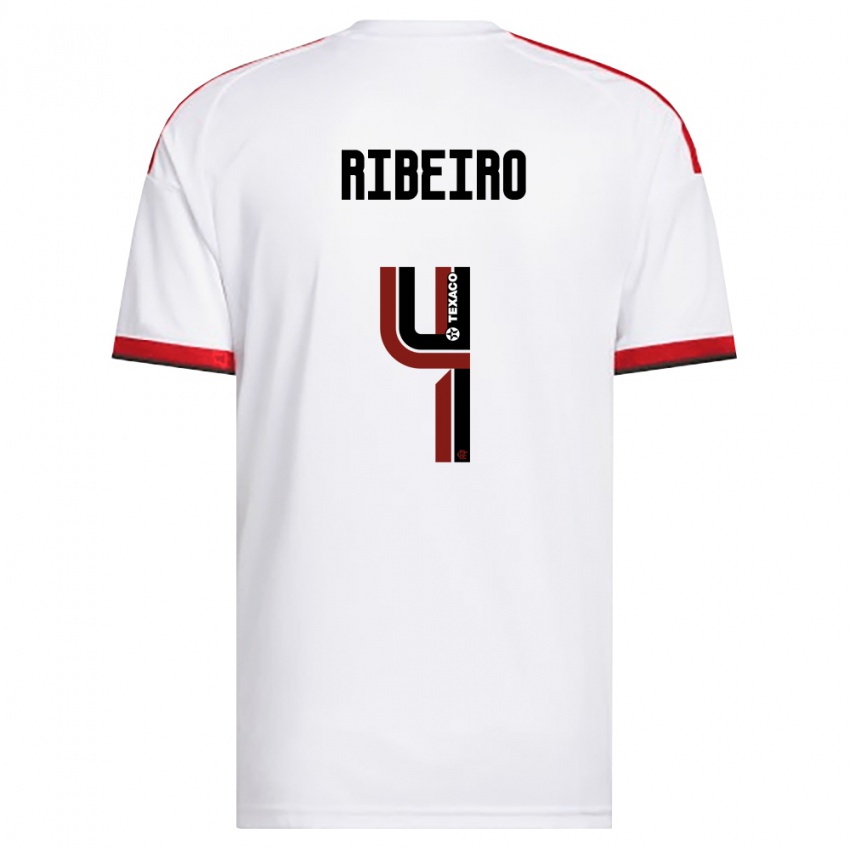 גברים Valmir Ribeiro #4 לבן אדום שחור הרחק ג'רזי 2026/27 חולצה קצרה